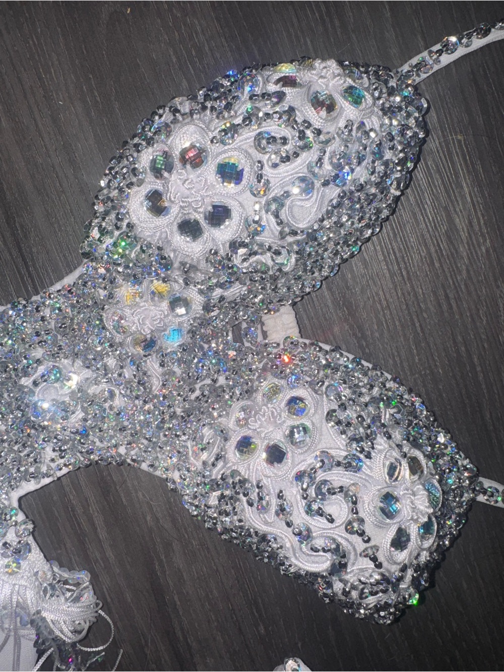 Sparkling White Sequin Fringe Mamba Dress - Picture 5 of 6